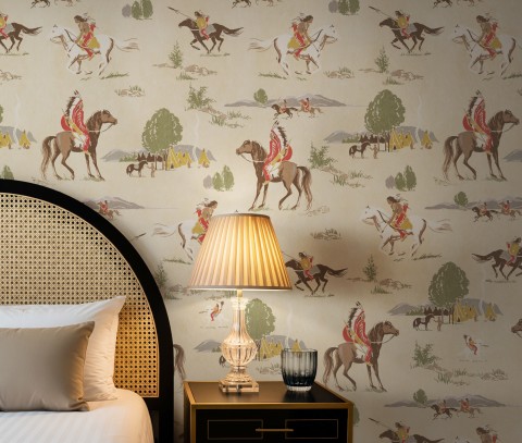 Retro Western Cowboys Wallpaper Mural